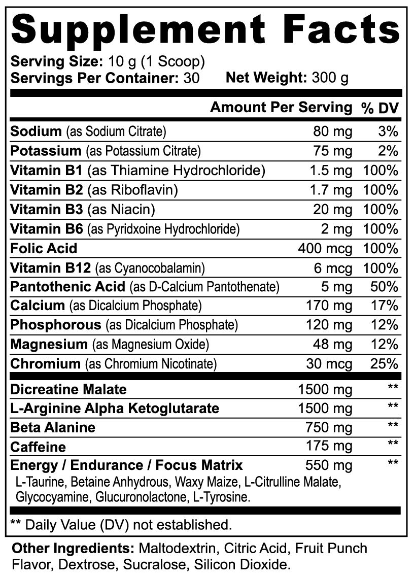 MythX Nitric Shock Pre-Workout Powder (Fruit Punch)
